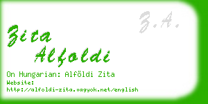 zita alfoldi business card